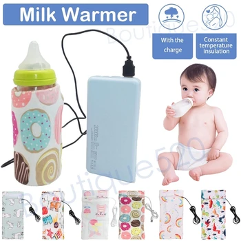

1/pcs Cartoon Portable USB Baby Bottle Warmer Outdoor Travel Infant Milk Feeding Bottle Cover Baby Bags