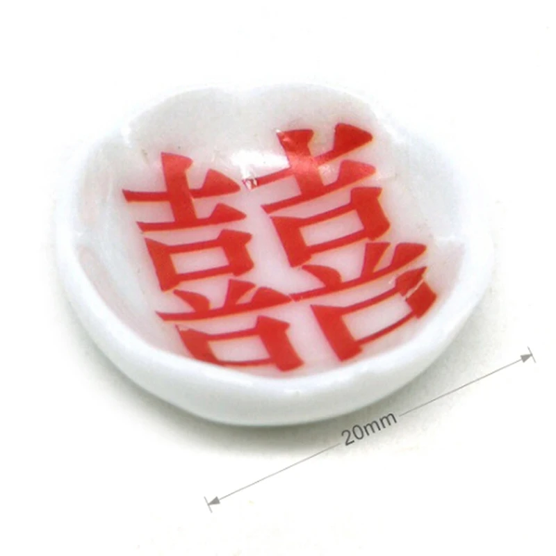Children Pretend Play 4pcs White bowls Mini Dollhouse Miniature Rice Bowls Tableware Kitchenware for Food Doll accessories