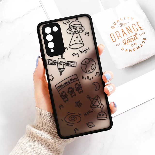 Case For Huawei P30 Pro Case P50 P40 Lite Hard Fundas Honor 8X 9A 20 10X 30 Lite Nova 5T Cartoon Astronaut Cover Lens Protection OA56