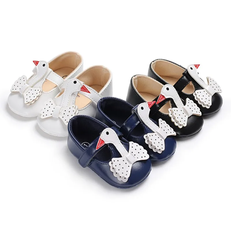 Spring Summer Newborn Toddler Shoes Cute Animals PU Princess Shoes Baby Girl Soft Bottom Non-Slip The First Walker