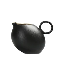 Ярмарка чашка керамическая черная грубая Керамическая пиала кружка японская ложка кружки для кофе и молока контейнер чайная посуда Chahai Декор ремесла