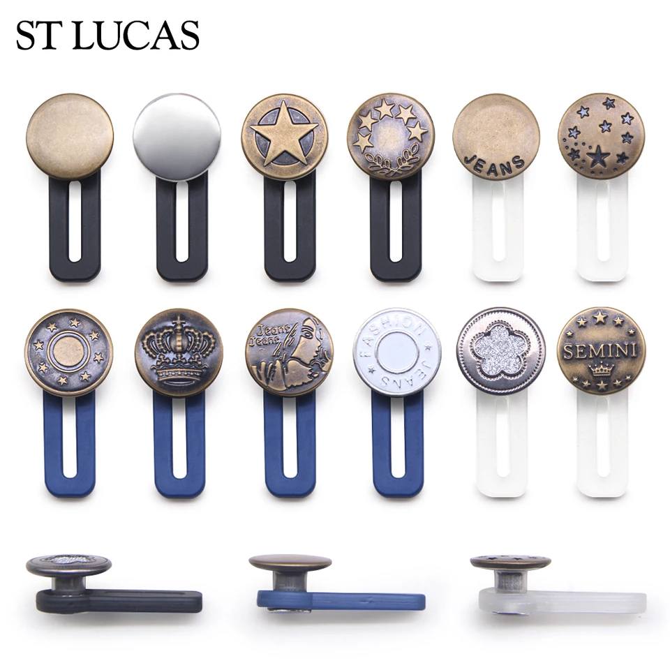 Extenseur De Bouton En Métal Pour Pantalons Et Jeans, Extenseur De Ceinture, Sans Couture, Taille Réglable, Attache Sans Clou, 5 Pièces