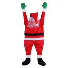 

Long Lasting Good Climbing Santa Claus Suit Xmas Decor Flannel Hanging Decorations Multifunctional for Home