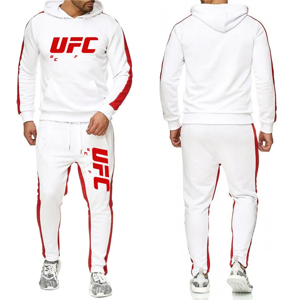 UFC борьба Фитнес костюм в полоску Для мужчин и Для женщин Мода борьба комплект Для Мужчин's Фитнес спортивные Костюмы набор