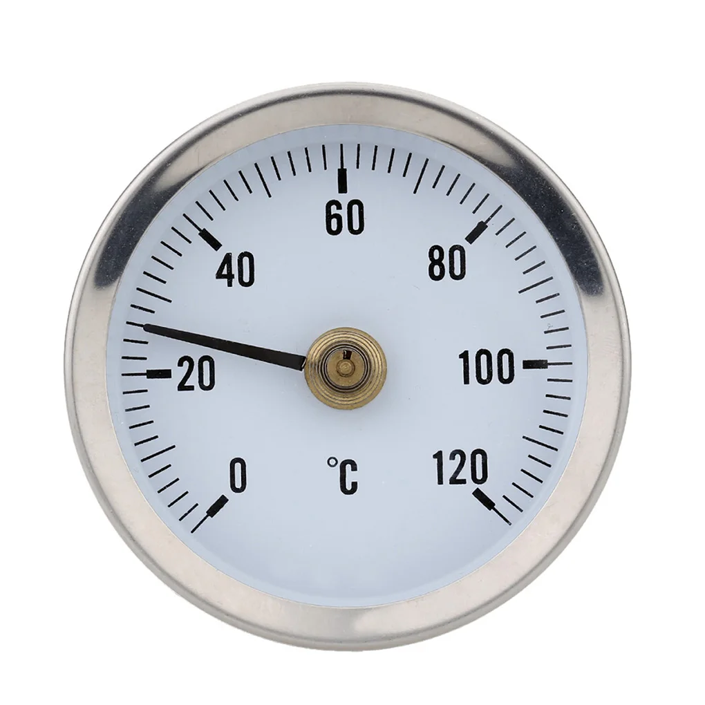 

Hot Water Pipe 120degree Thermometer Bimetal Stainless Steel Surface Pipe Clip-on Temperature Spring Temp Gauge