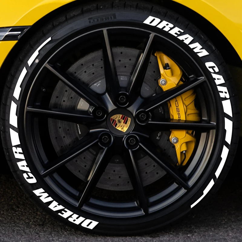 

White Rubber Letters Tire Stickers Car Decals 3D Logo Universal Permanent Tire Letterings Kits Wheels Label DIY Styling