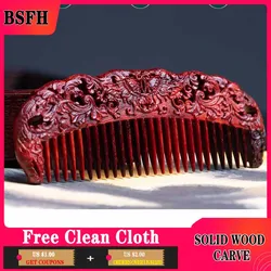 Lobular Rosewood Comb Fine Teeth National Wind Sandalwood Hair Comb Anti-static Send Mom Girlfriend Creative Gifts