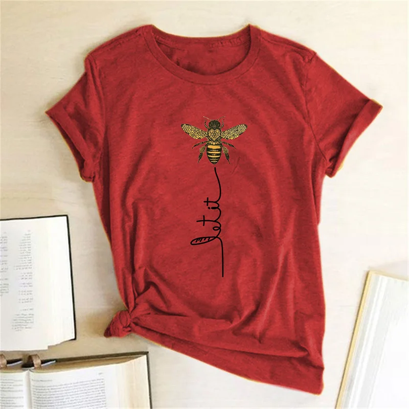 Hillbilly-Women-Bee-Kind-T-shirt-Aesthetics-Graphic-Short-Sleeve-Cotton-Polyester-T-Shirts-Female-Camisetas(6)