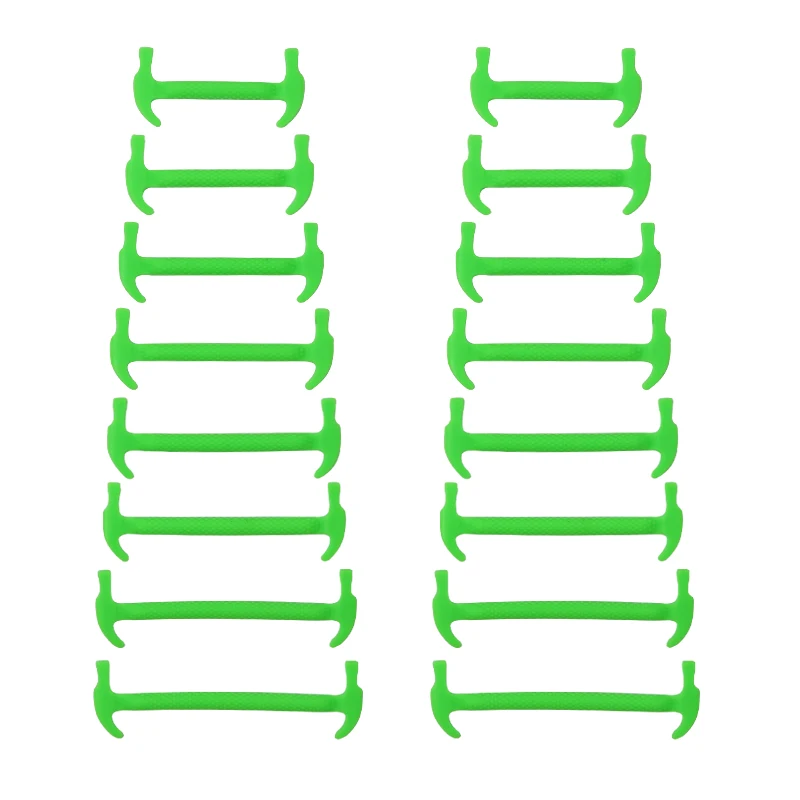 16 шт./упак. V-tie силиконовые шнурки без завязок; эластичных шнурков Водонепроницаемый ленивые шнурки для Кроссовки 12 видов цветов на выбор - Цвет: green