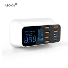 8 портов type C USB зарядное устройство Quick Charge 3,0 светодиодный дисплей для iPhone адаптер телефон планшет быстрое зарядное устройство для xiaomi huawei samsung