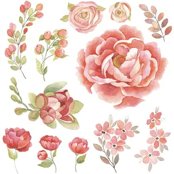 

Flower Badges Transfer Heat Transfers For Diy T-Shirt Washable Eco-Friendly Clothing Stickers Stripe Patches Thermal Sticks