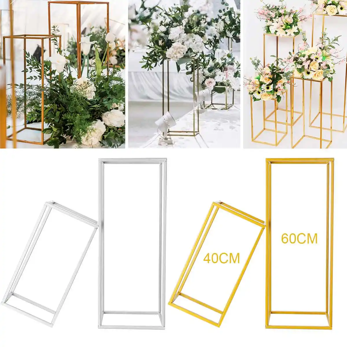 Vases Column Stand Rustproof Decoration Party Wedding Floor Geometric Holder Centerpiece Prop Iron Art Detachable Flower Rack | Дом и сад