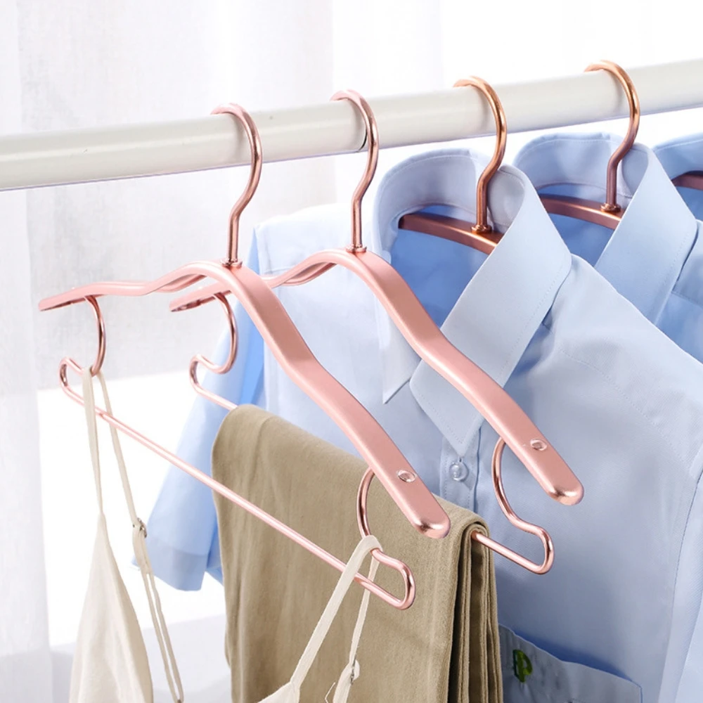 10Pcs Adult Clothes Hangers Aluminium Alloy Drying Rack Wardrobe Space  Saver Kit