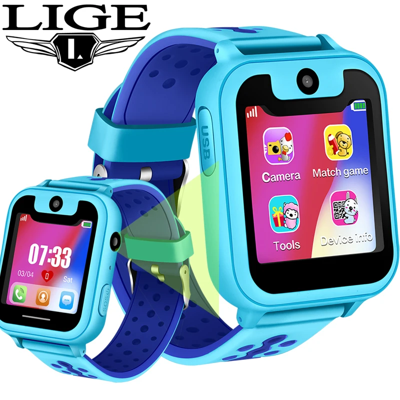 

LIGE New Smart watch LBS Kid SmartWatches Baby Watch for Children SOS Call Location Finder Locator Tracker Anti Lost Monitor+Box