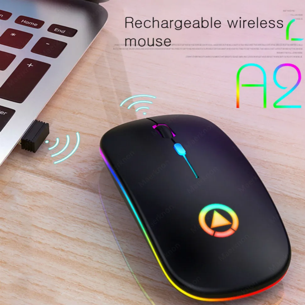Ratón inalámbrico ergonómico para ordenador, Mouse óptico USB, Mini ratones silenciosos para PC y portátil de 2,4 Ghz