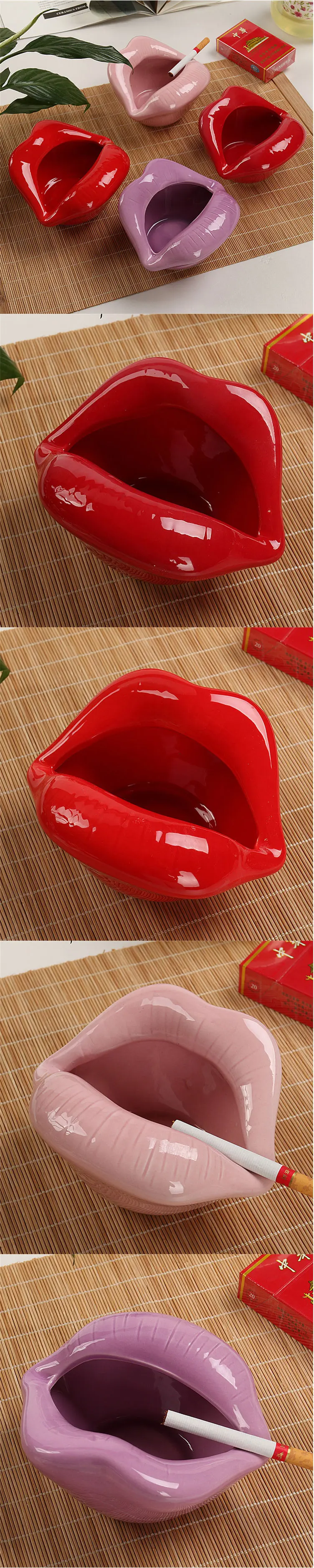 Ceramic Ashtray Flower Pot Creative Mouth Fashion Home Mini Special Gift European Home Hotel Living Room Smoke Dish Ashtray