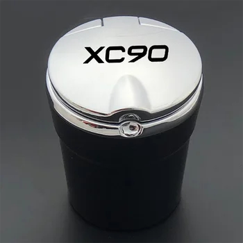 

1PCS For Volvo XC90 Car Ashtray Creative Personality Multi-function Car With LED Light Ashtray With Lid Car Ashtray Accessories