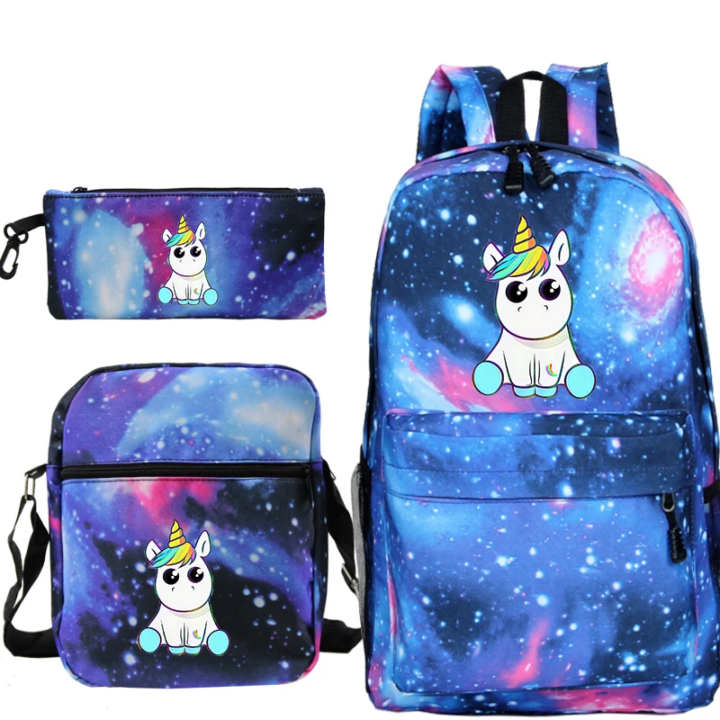 Милый Единорог Рюкзак 3 шт./компл. Mochila Карандаш Чехол школьные сумки для подростков мальчиков и девочек Для женщин, рюкзак для путешествий с отделением для лэптопа, распылитель ранцевого типа для с - Цвет: 10