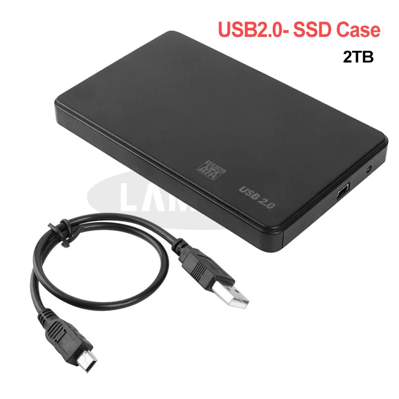 Чехол для жесткого диска 2,5 дюймов USB 3,0 SATA 3,0 Корпус SSD, HDD Plug and Play поддержка передачи 3 ТБ UASP протокол чехол для жесткого диска - Комплект: Black USB 2.0