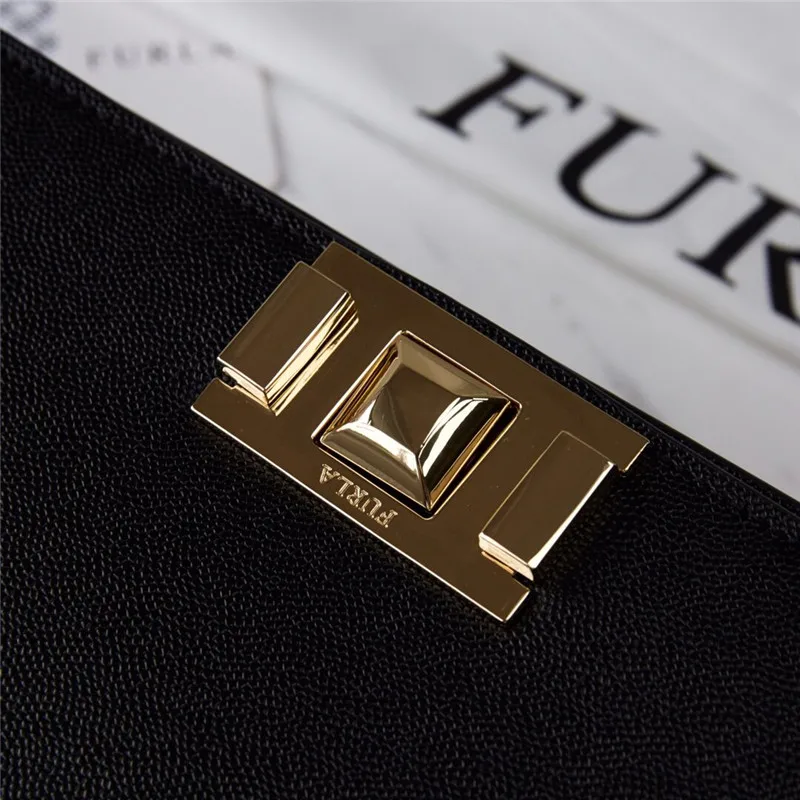 Оригинальные женские сумки FURLA, высококачественные женские кожаные сумки Furla черного цвета, размер L 24 см x 8 см x 16 см