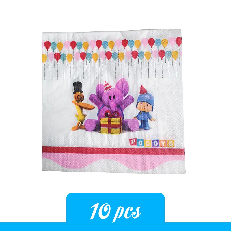 Tissue POCOYO тематическая вечеринка на день рождения украшения Дети Мальчик День Рождения принадлежности мультфильм одноразовые посуда бумажный лоток бумажный стаканчик - Цвет: Tissue