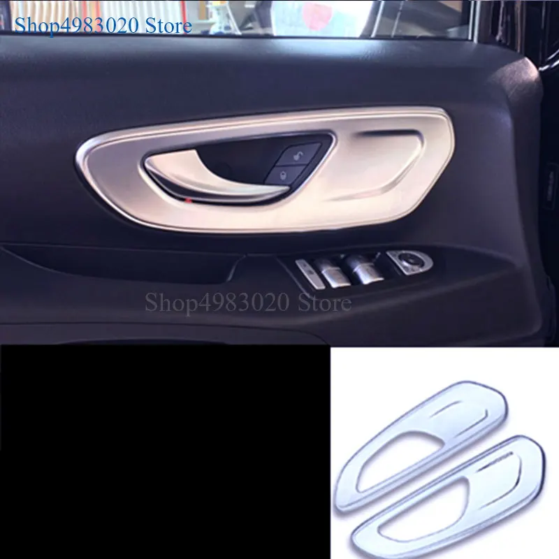 

Car Styling 2PCS ABS Matte Interior Front Door Handle Bowl Frame Cover Trim For Mercedes-Benz Vito W447 2014 2015 2016 2017 2018