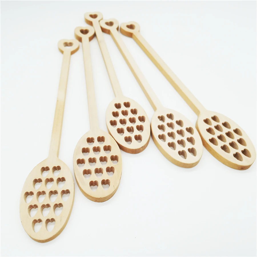 50 pcs Hollow Out Wooden Wood Honey Dipper Sticks, Honey spoon, Server for Honey Jar Dispense Drizzle Honey, Wedding Party Favor