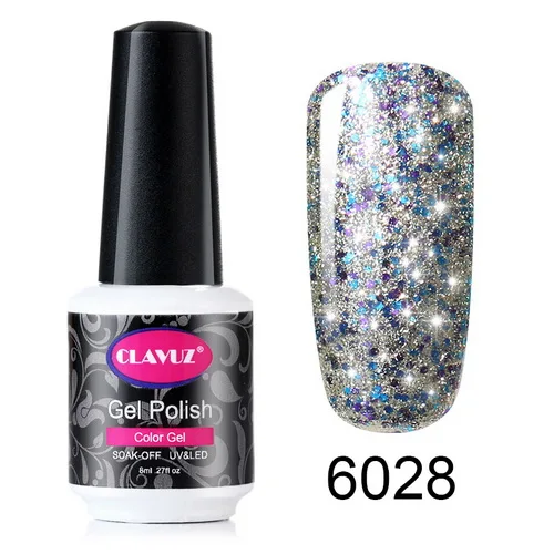 CLAVUZ, 8 мл, блестящий Звездный Гель-лак для ногтей, 30 цветов, лак для самостоятельного дизайна ногтей, советы для маникюра, базовое верхнее покрытие, полуперманентное летнее покрытие - Цвет: 6628