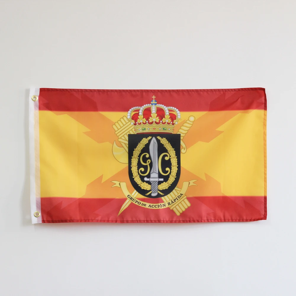 Bannière couronne de la croix du drapeau espagnol de la garde civile,  150x90cm, œillets en laiton et Polyester 100D de 3x5 pieds, image size:1000x1000