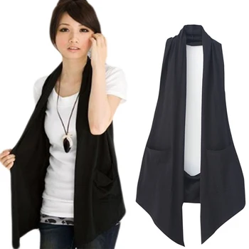 

New Spring 2020 Women's All-match Slim Black Colete Vest Women Casual Waistcoat Vests Ladies Fashion Clothing Plus Size M-4XL