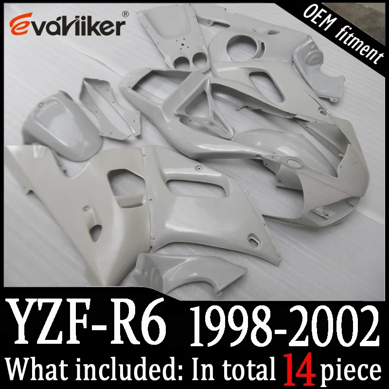Заказной обтекатель для YZF-R6 1998-2002 ABS пластиковый корпус мотоцикла серебро пламя+ подарки