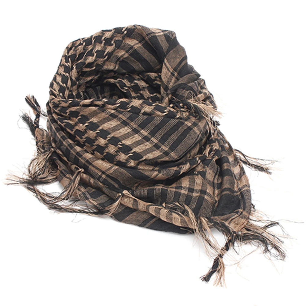 Шарфы унисекс легкие в клетку с кисточками арабском стиле Desert Shemagh KeffIyeh шарф