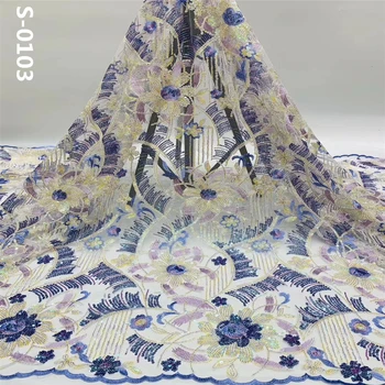 

Latest African Lace Fabric Red French Mesh Sequins Lace Fabric With Sequins Nigerian Lace Fabric For Wedding Dress