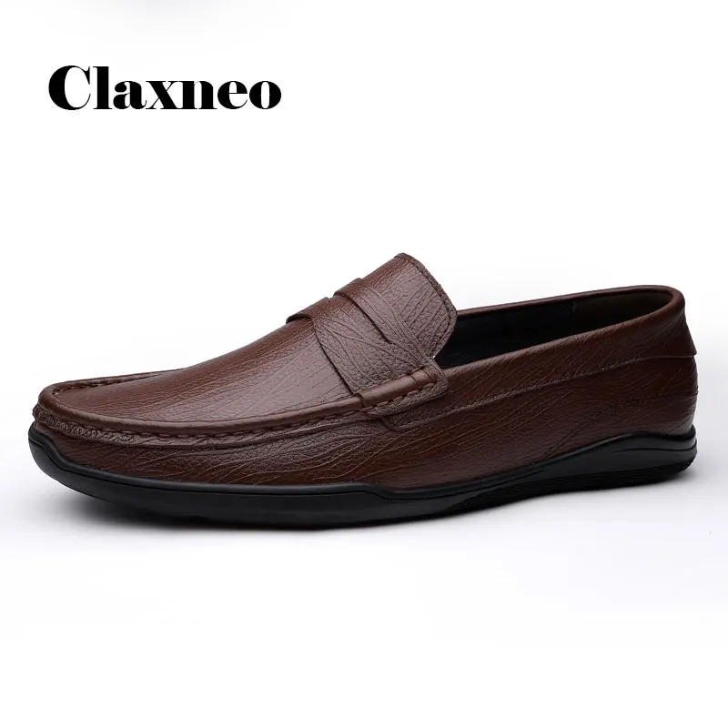 

Mens Formal Slip-on Shoes Sping Autumn Man smart casual Shoe Genuine Leather Loafers Male Moccasins Dress Boat Footwear Soft