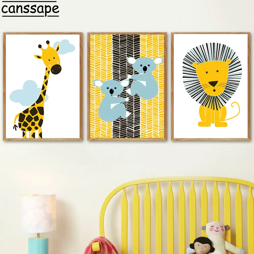 woodland animal prints nursery