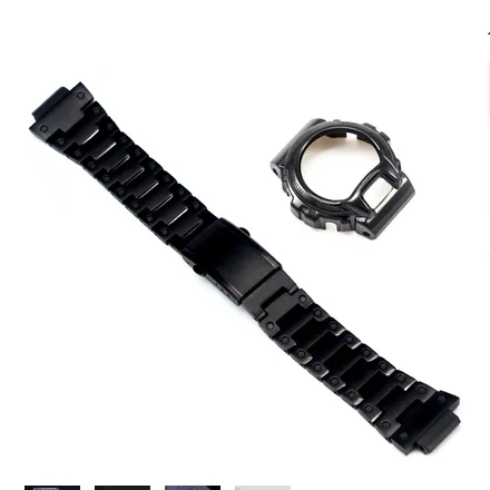 Black Set 316 Ремешки для наручных часов из нержавеющей стали и ободок для DW6900 чехол для наручных часов с ободком аксессуары для наручных часов 5 цветов - Цвет ремешка: Black Set