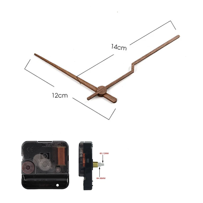 Clock Movement with Wooden Hands for 3D Wall Clock Step Mechanism часы настенные Walnut Wood Needle Quartz Clock Replace Parts 