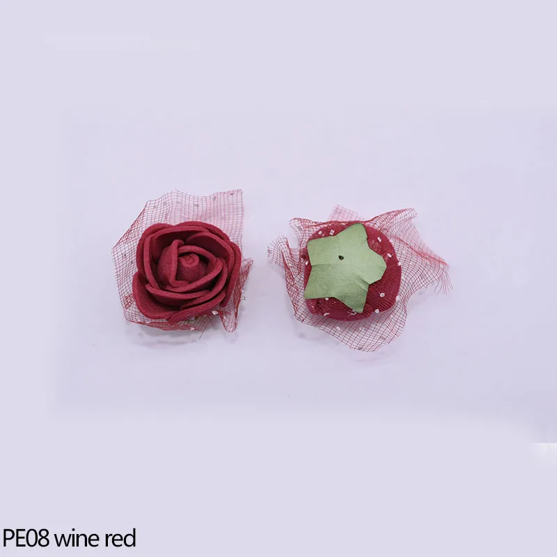 PE08 50/100/200 шт. 2 см мини пены Роза Искусственный цветок розы с пряжей Свадебная вечеринка «сделай сам», подарок на день Святого Валентина украшения свадебные принадлежности - Цвет: PE08
