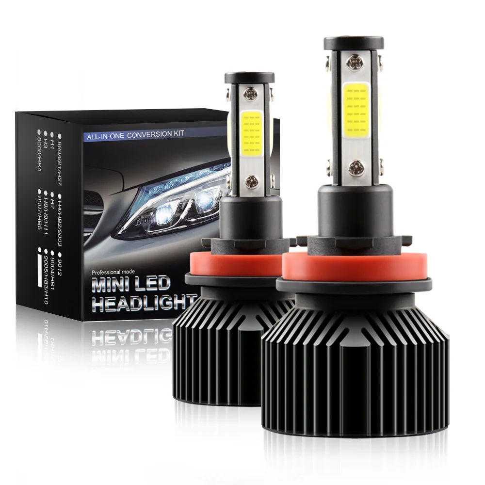 

2 pieces 10000LM 4Sides 360 degrees H7 Car Headlight Bulbs H11 HB4 Led HB3 9005 9006 12V 24V 50W 6000K Auto Lights Bulb Fog Lamp