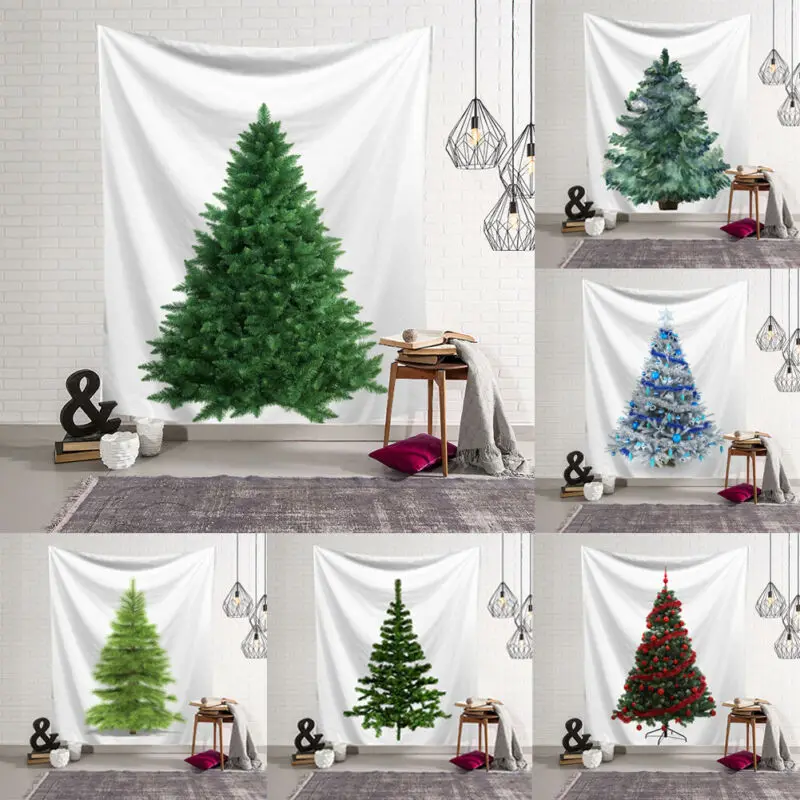 Рождественские настенные гобелены ковер гобелен Рождественская елка узор настенный гобелен модное покрывало пляжный коврик новогодний домашний декор