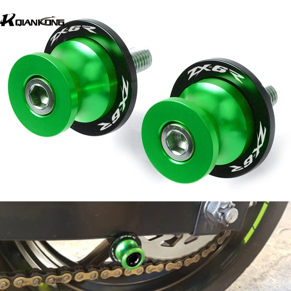 

For Kawasaki ZX-6R ZX6R 2000 2001 2002 2003 2004 2005 2006 Motorcycle CNC Swingarm Spools Slider 6/8/10mm Swing Screw Sliders