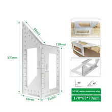 2style Multifunctional Gauge Angle Ruler Aluminum alloy Square 45/90 Degree Gauge Angle Ruler Measuring Woodworking Tool angle square broadside knife shaped 90 degree angle blade ruler gauge blade measuring tool