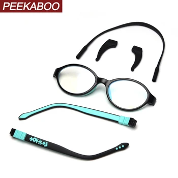 

Peekaboo girls optical glasses frame silicone clear lens red pink purple children eyeglasses for kids ultralight boys