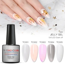 T-TIAO CLUB Jelly Гель-лак для ногтей 7 мл Белый Розовый Гель-лак полупрозрачный замачиваемый Маникюр УФ-гель для дизайна ногтей лак