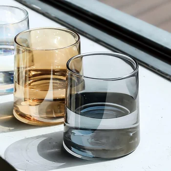 

Drinkware Colorful glass cup Home drinking glass beverage juice Transparent Whiskey glass