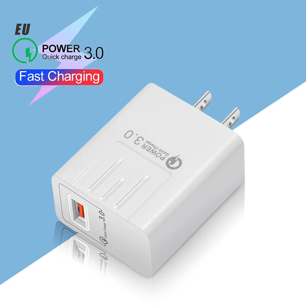 Зарядное устройство QC3.0 с usb-портом, быстрая зарядка для iPhone, штепсельная вилка США, настенный адаптер, зарядное устройство QC3.0, usb-зарядное устройство, быстрая зарядка# E30