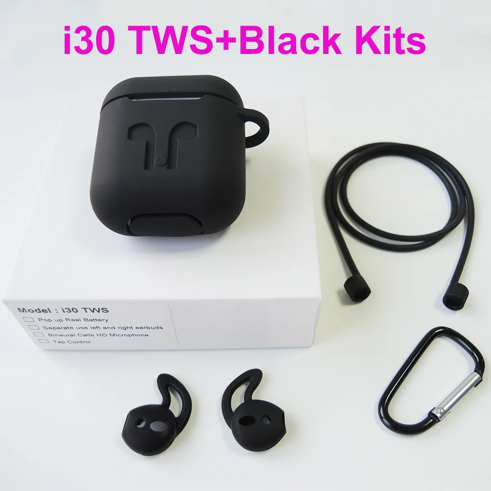 i30 Add black kits I30 TWS Airoha bluetooth наушники беспроводные супер звук наушники 1:1 всплывающие bluetooth наушники PK i60 i200 i9000 TWS - Цвет: i30 Add black kits