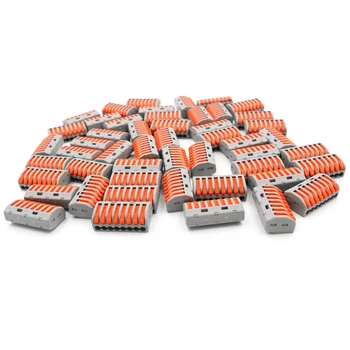 

50pcs PCT-218 PCT218 8 pin Pole Universal Compact Wire Wiring Connector Conductor Terminal Block With Lever 0.08-2.5mm2