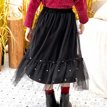 

Mother And Daughter Clothing Autumn Winter Spring Beading Girls Long Skirt Teen Skirt For Kids Girl Baby Child Skirts Princess