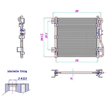 

OE 97606-4A102 Condenser, air conditioning(Air Conditioning, universal) For HYUNDAI REFINE Dimensions 376×349×16(mm)